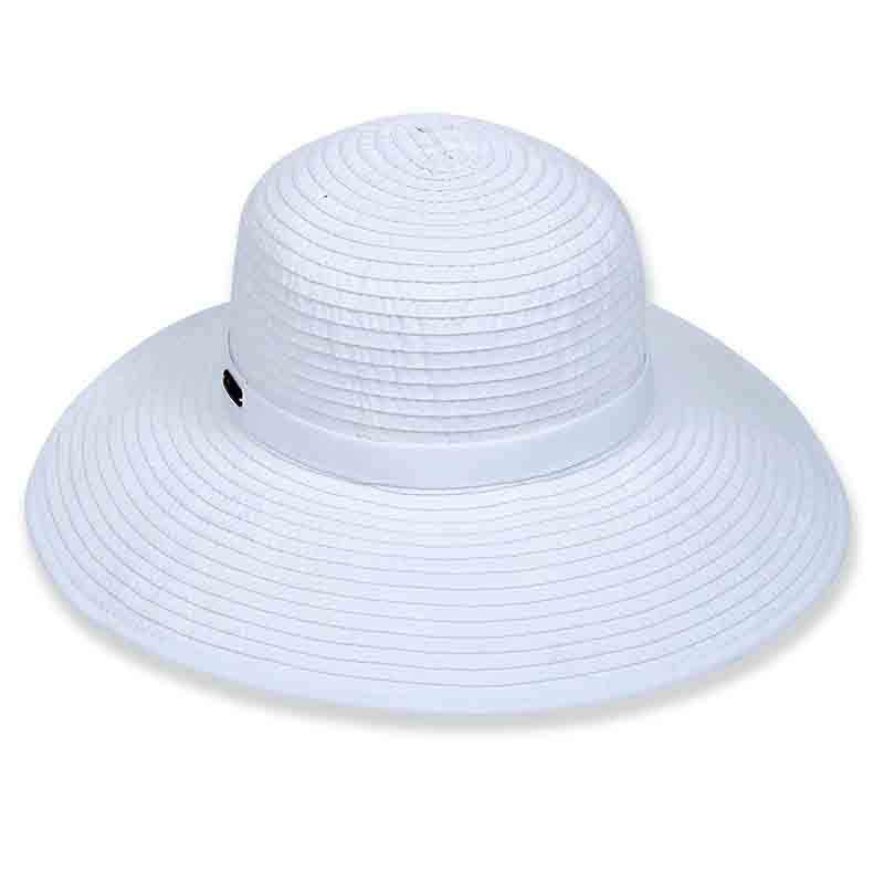 Ribbon Backless Facesaver Hat – Sun ‘N’ Sand Hats White M/L (58 cm)