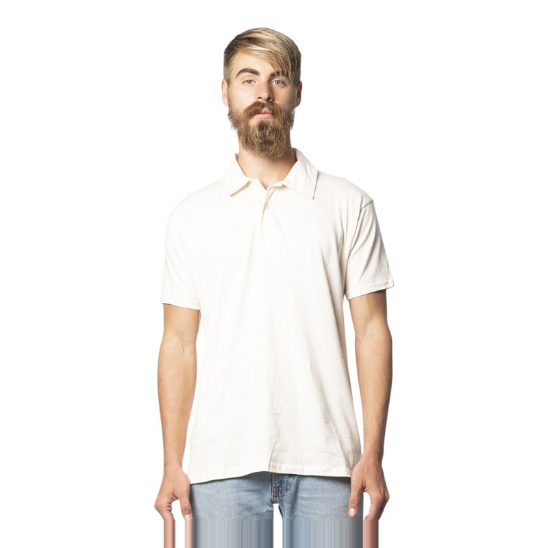 Royal Apparel Unisex Organic Cotton Polo Shirt  Style 5057ORG Made in USA Natural XS