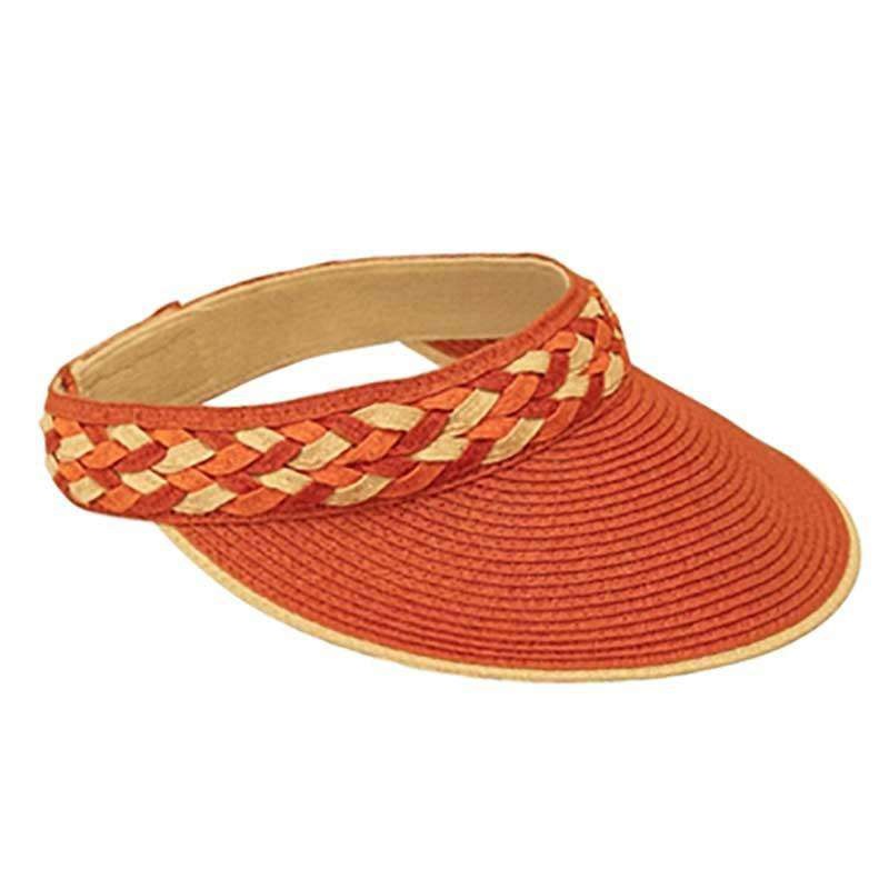 Visor with Cross Woven Band Orange
