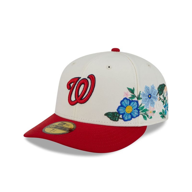 Washington Nationals Tonal Florals White 59FIFTY Fitted Hat 7