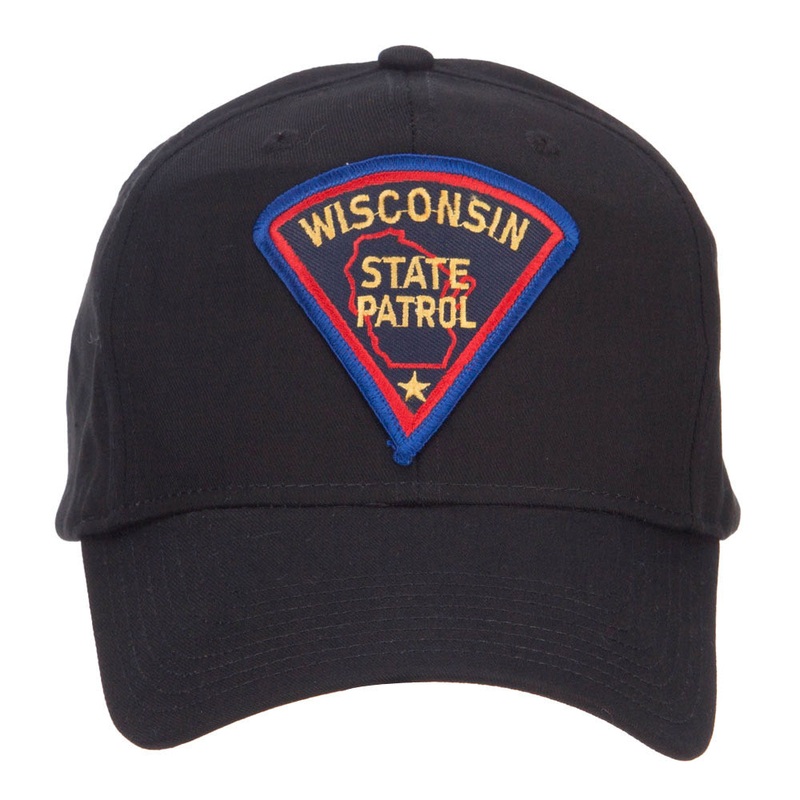 Wisconsin Police Seal Patched Cotton Twill Cap Black One Size