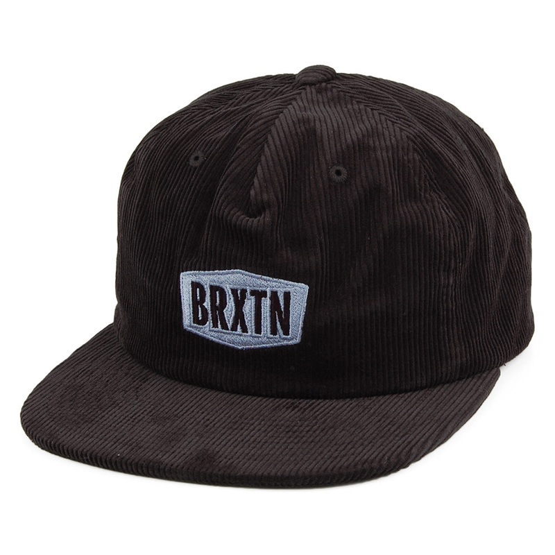 Brixton Hats Malt MP Corduroy Snapback Cap – Black Adjustable