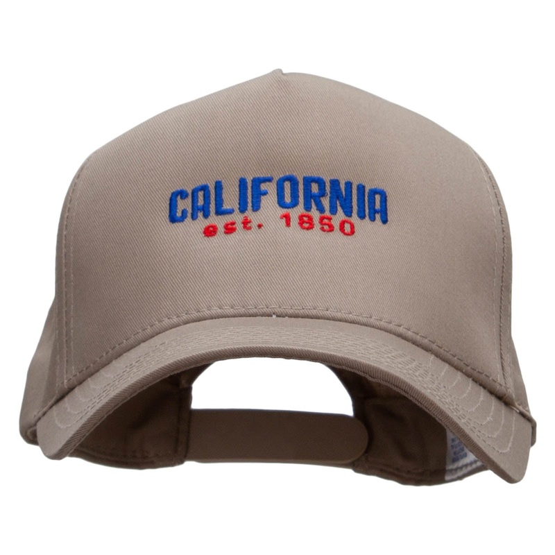 California Year Established 5 Panel Pro Style Brushed Cap Khaki One Size