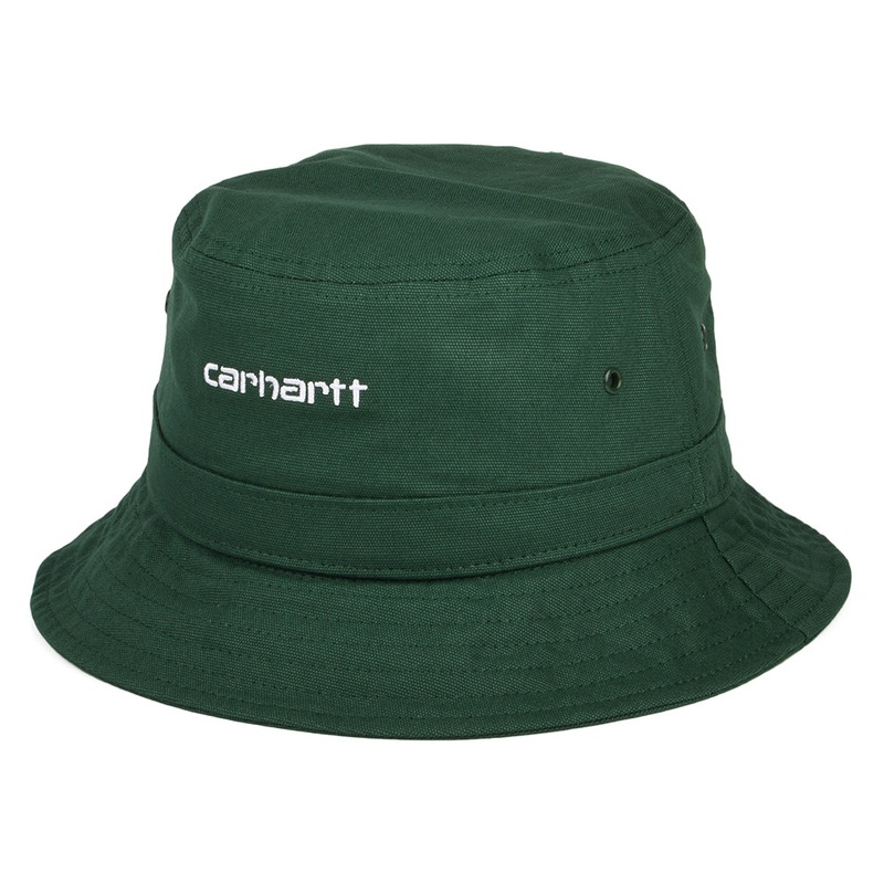 Carhartt WIP Hats Cotton Canvas Script Bucket Hat – Forest Small/Medium