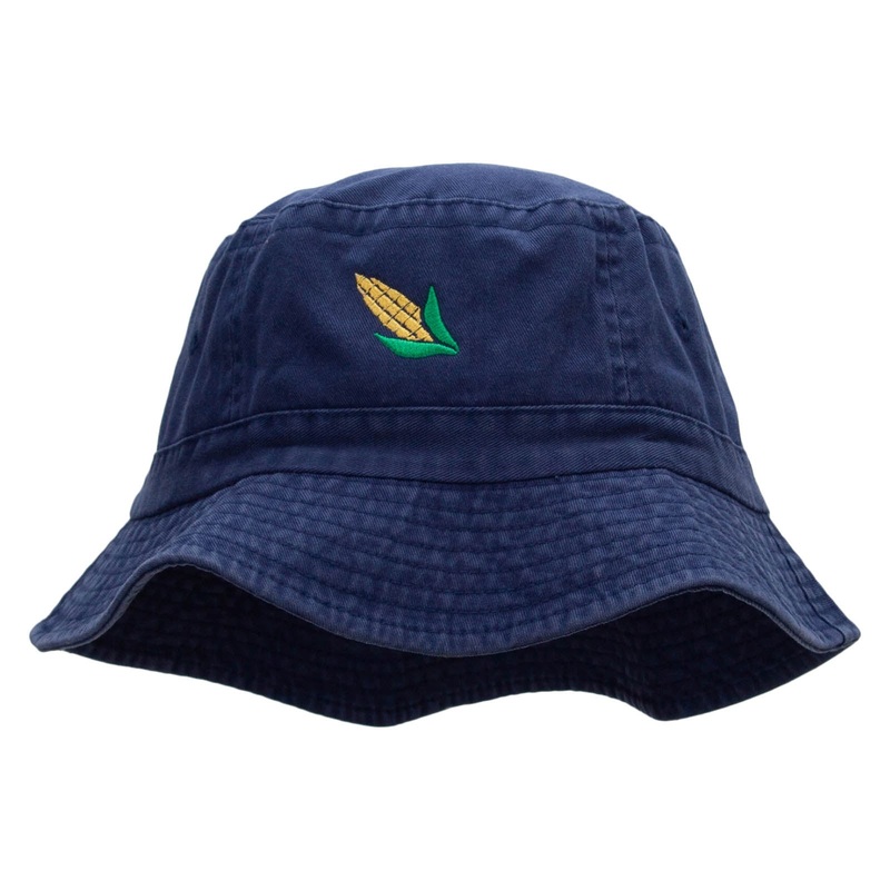 Corn On The Cob Embroidered Bucket Hat Navy One Size