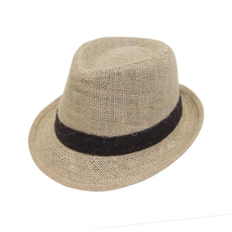 Hemp Fedora Hat for Extra Small Heads – Fun Day Sun Hats Natural XXS (52 cm)