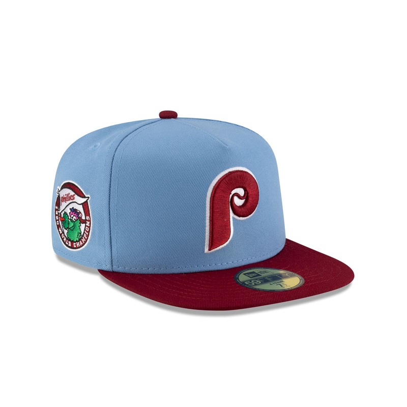 Just Caps Sky Blue Philadelphia Phillies 59FIFTY A-Frame Fitted Hat 7
