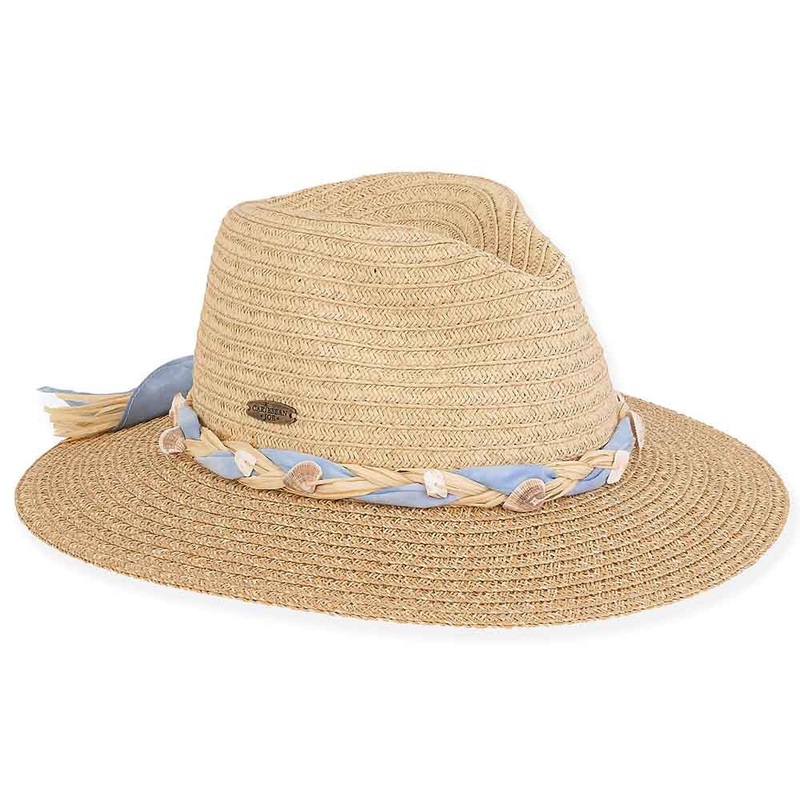 Koitere Safari Hat with Tie Dye Band and Shells Detail – Caribbean Joe Natural Medium (57.5 cm)