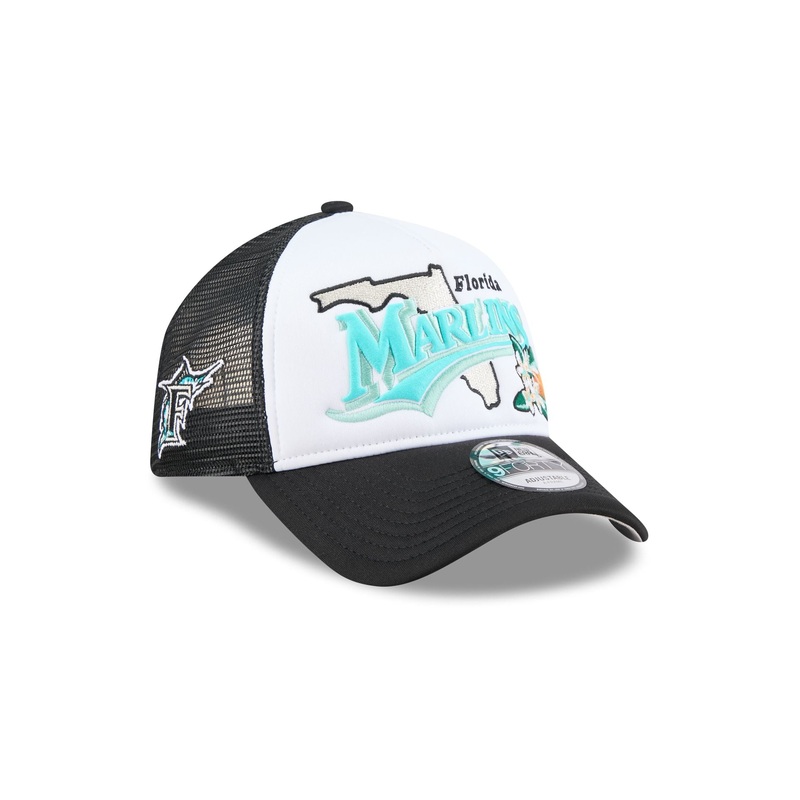 Miami Marlins State Flower 9FORTY A-Frame Trucker Hat One Size