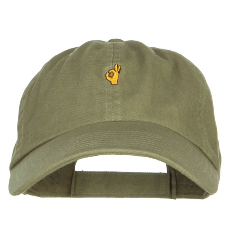 Mini OK Fingers Embroidered Low Cap Olive One Size