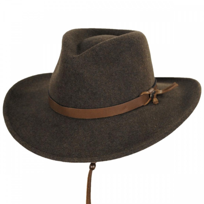 Morgan Crushable Wool LiteFelt Western Hat OLIVE MIX XS