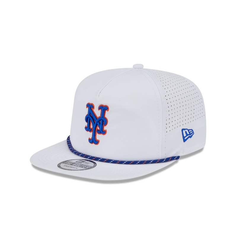 New York Mets Optic White Performance Rope Golfer Hat One Size