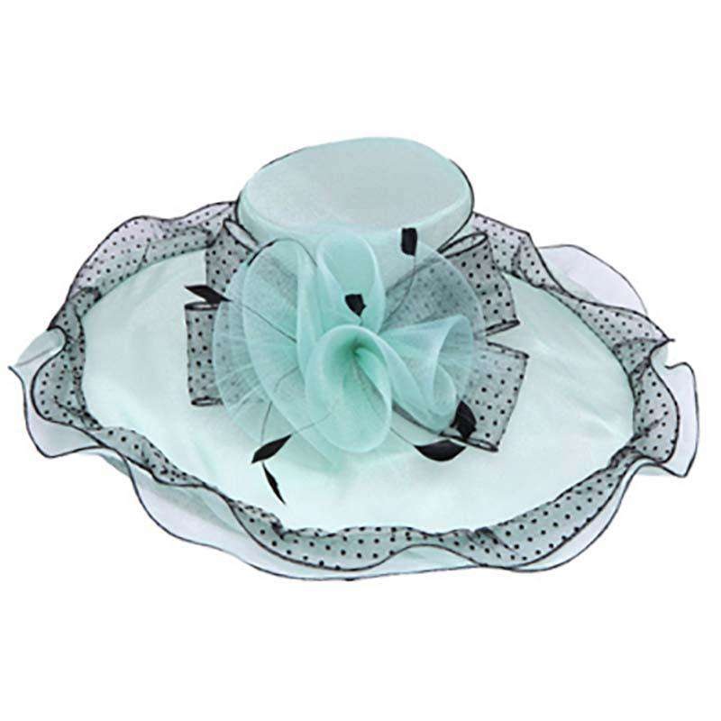 Polka Dot Ruffle Organza Hat Mint