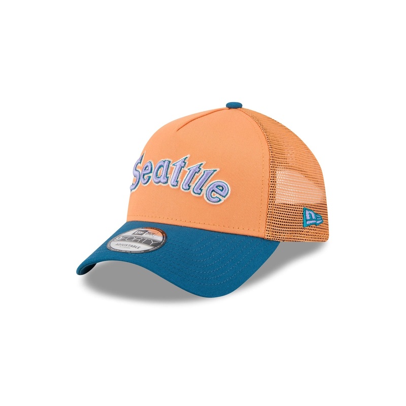 Seattle Mariners Orange Glaze 9FORTY A-Frame Trucker Hat One Size