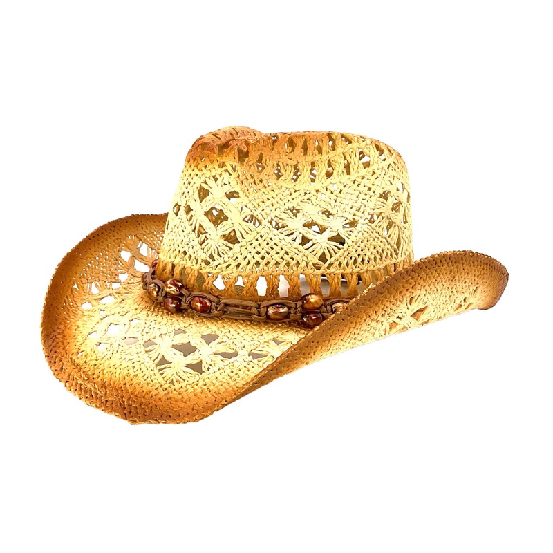 Small Size Macrame Straw Cowboy Hat – Milani Hats Beige Small