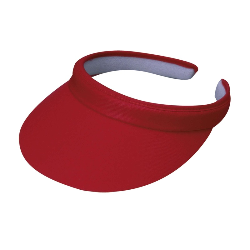 Tropical Trends Cotton Clip On Sun Visor – 4″ peak Red