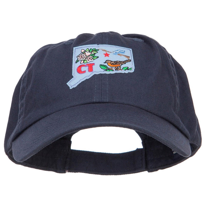 USA State Connecticut Patched Low Profile Cap Navy One Size