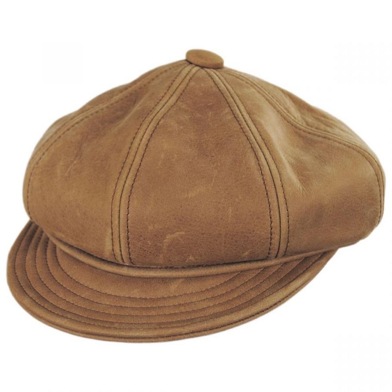 Vintage Spitfire Leather Newsboy Cap RUST S