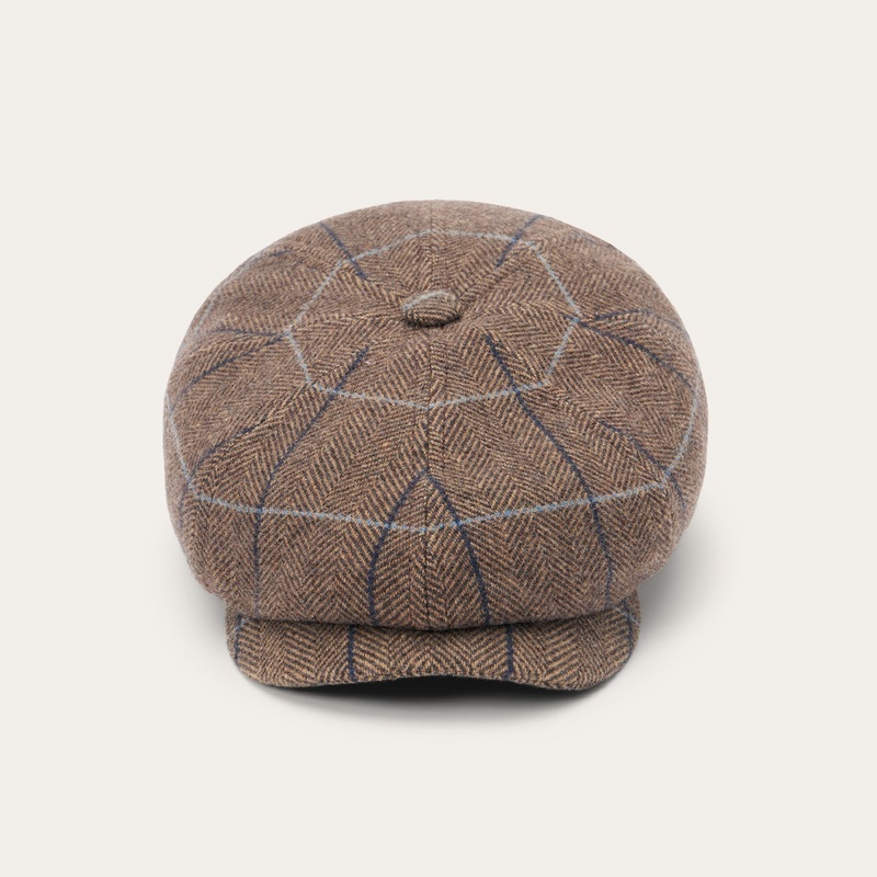 Wool Herringbone Hatteras Cap Camel Herringbone S