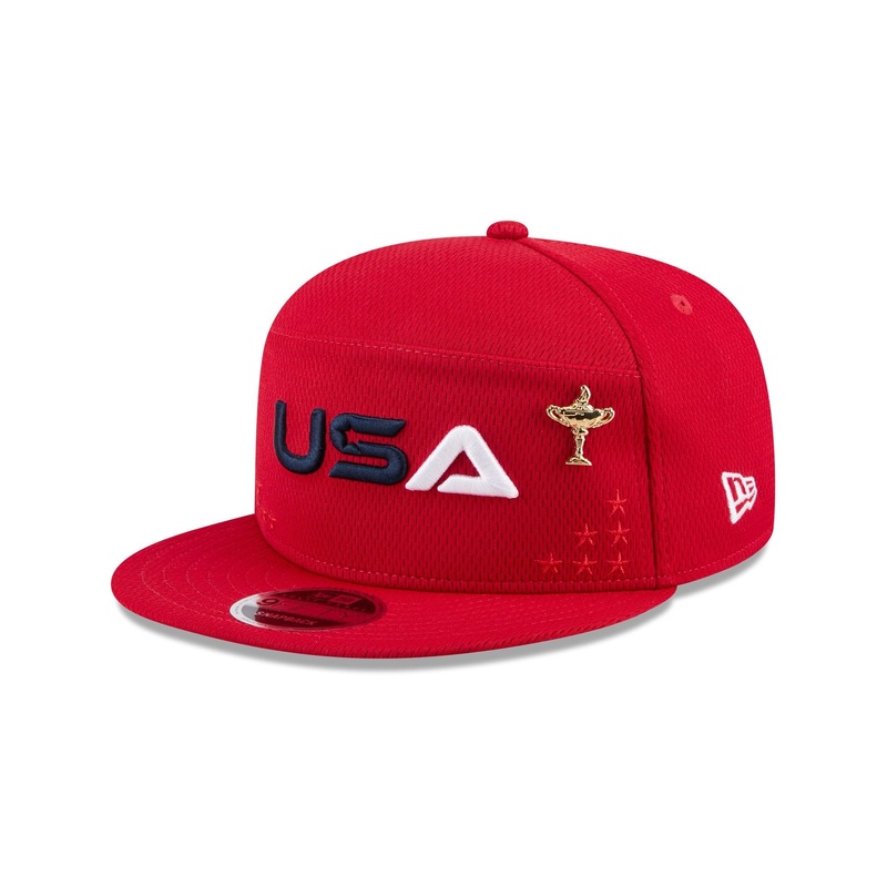 2025 Ryder Cup Team USA Red Split Panel 9FIFTY Snapback Hat One Size
