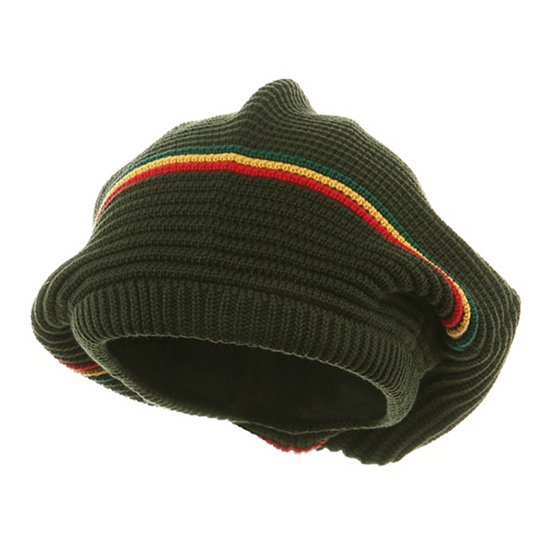 Big Size Medium Crown New Rasta Beanie Hat Khaki XL-3XL