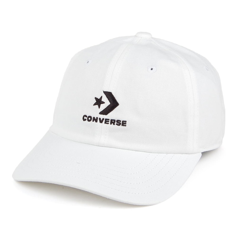 Converse Lock Up Cotton Baseball Cap – White Adjustable