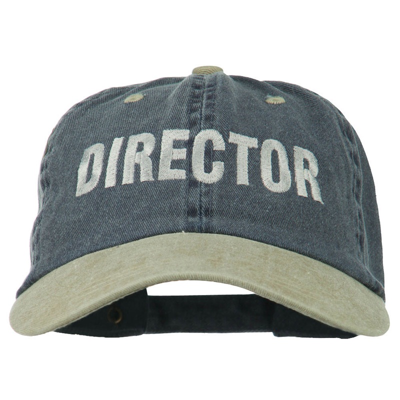 Movie Director Embroidered Washed Two Tone Cap Navy Khaki One Size