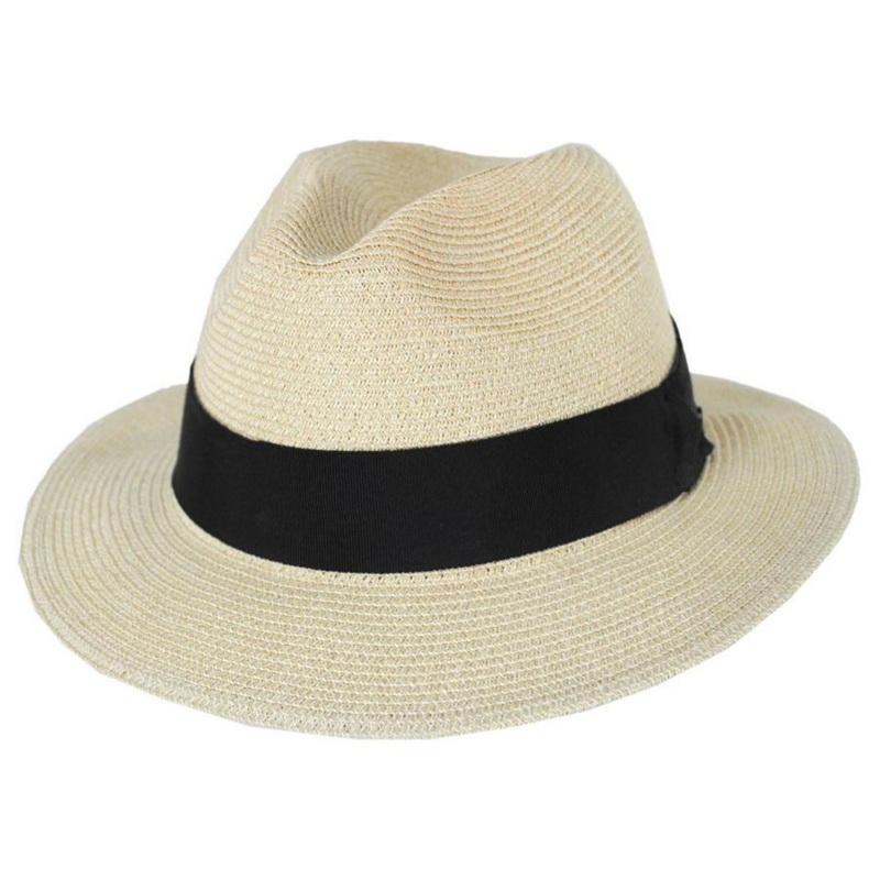 Mullan Toyo Straw Blend Safari Fedora Hat SAND S