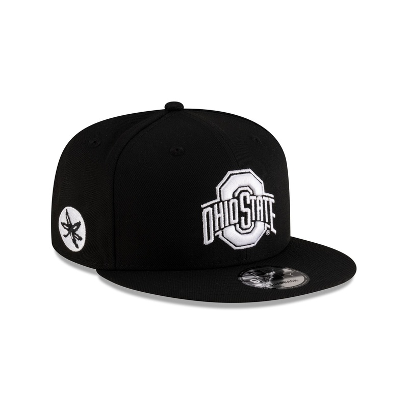 Ohio State Buckeyes Black & White 9FIFTY Snapback Hat One Size