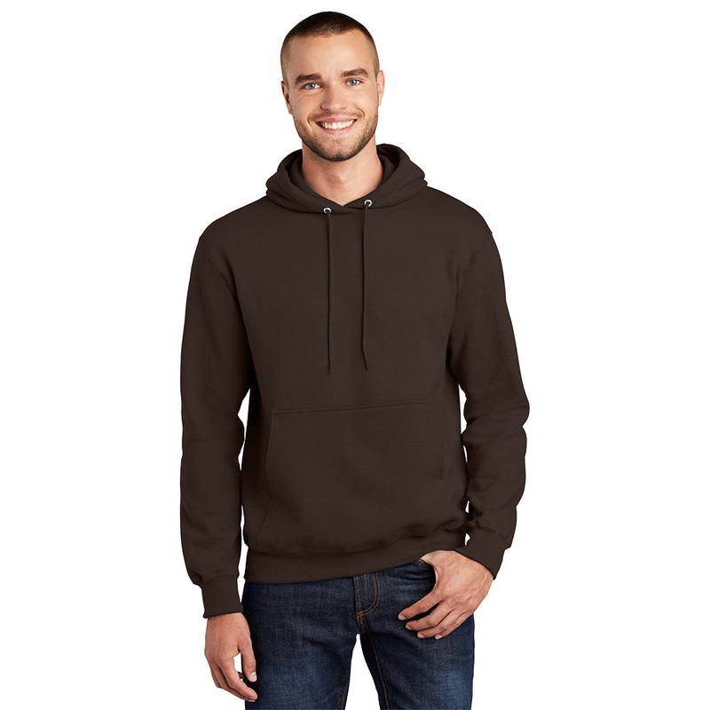 Port & Company PC90H Essential Fleece Pullover Hooded Sweatshirt – Dark Chocolate Brown Dark Chocolate Brown S