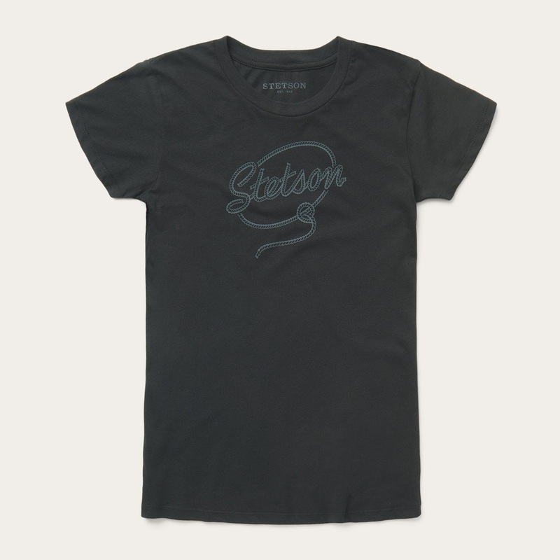Rope Print Graphic Tee Black S