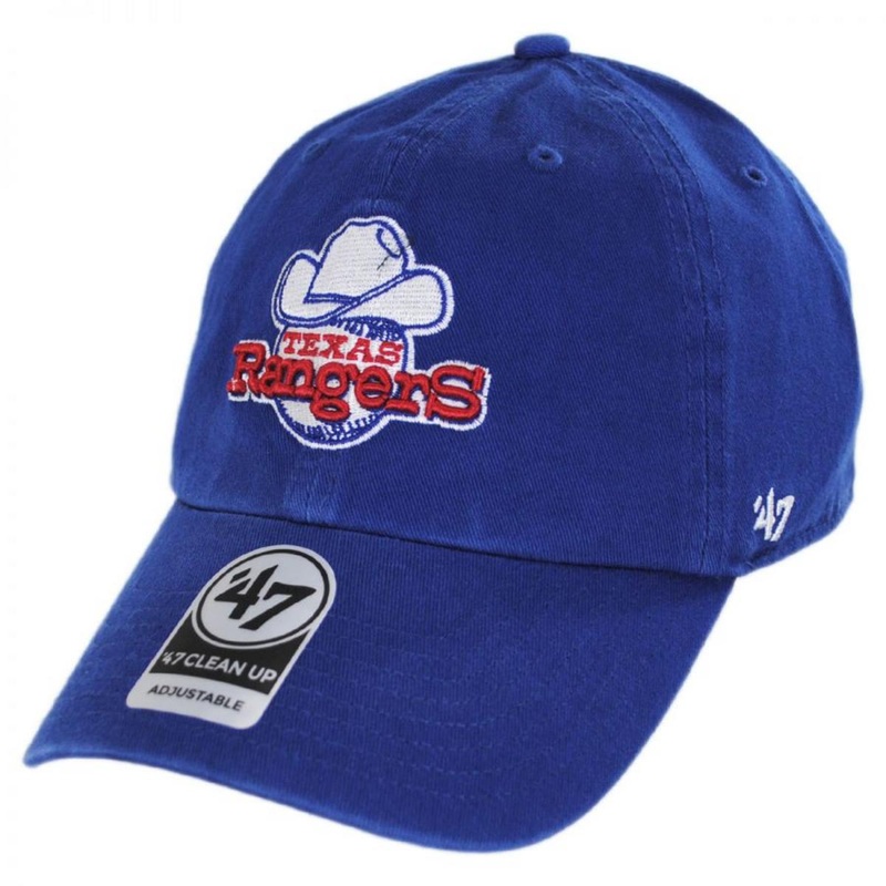 Texas Rangers MLB Cooperstown Clean Up Strapback Baseball Cap Dad Hat ROYAL ADJUSTABLE