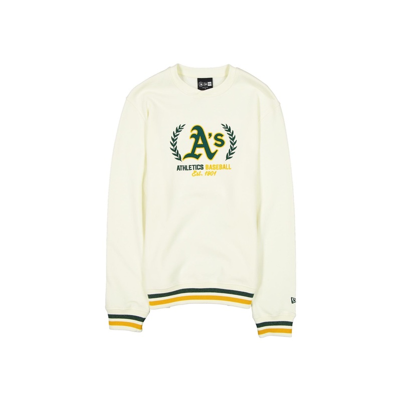 Athletics Throwback Chrome White Crewneck S