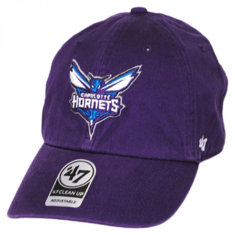 Charlotte Hornets NBA Clean Up Strapback Baseball Cap Dad Hat PURPLE ADJUSTABLE