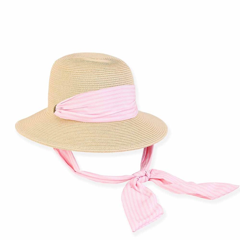 Convertible Hat with Cotton Sash for Petite Heads – Sunny Dayz Natural Small (54 cm)