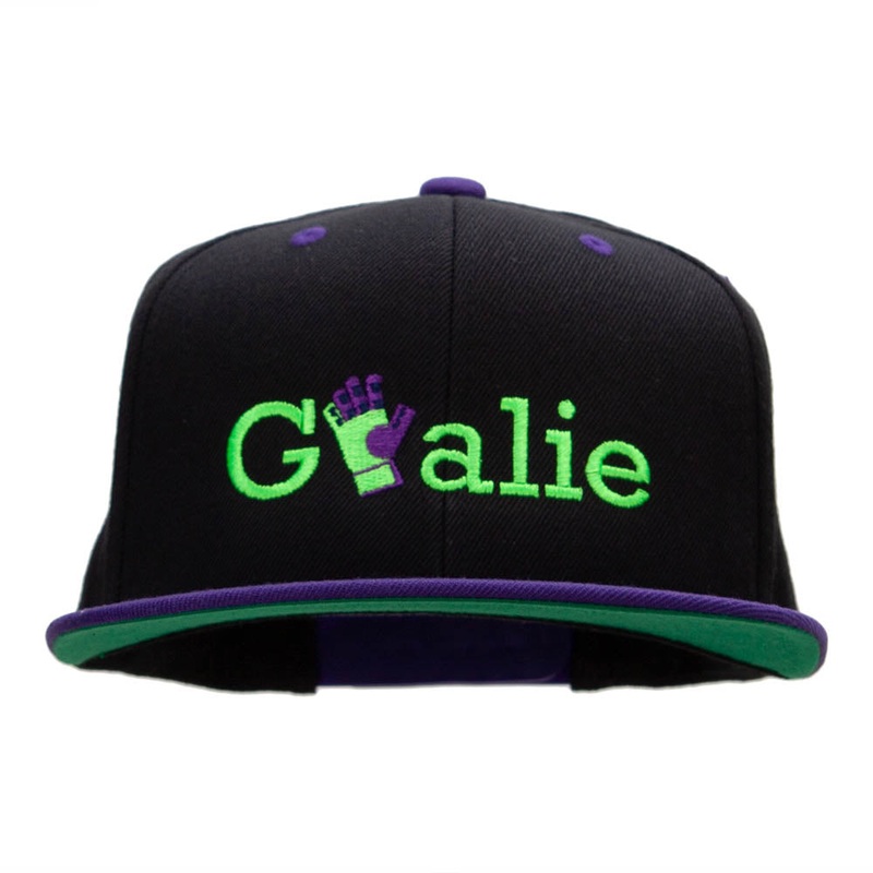 Goalie Embroidered Wool Blend Classic Snapback Black Purple One Size