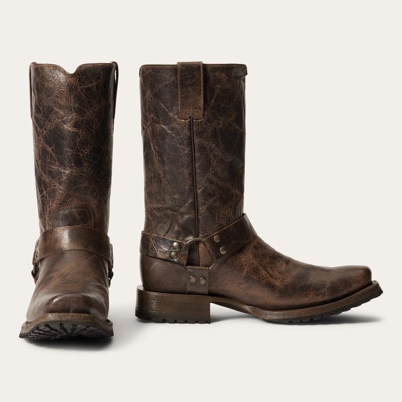 Heritage Harness Boots Waxed Dark Brown 7 D