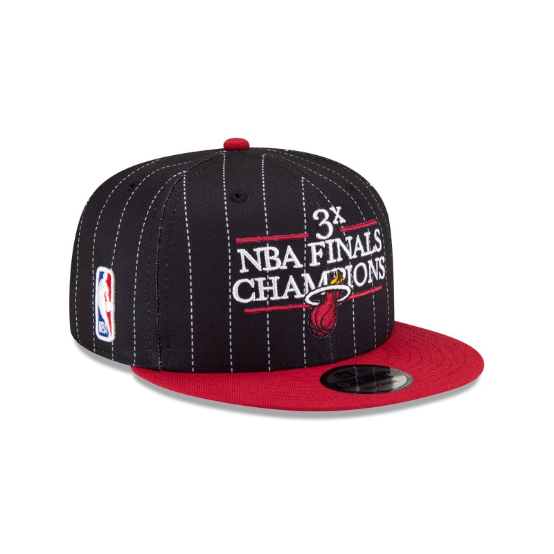 Just Caps NBA Champion Pinstripe Miami Heat 9FIFTY Snapback Hat One Size