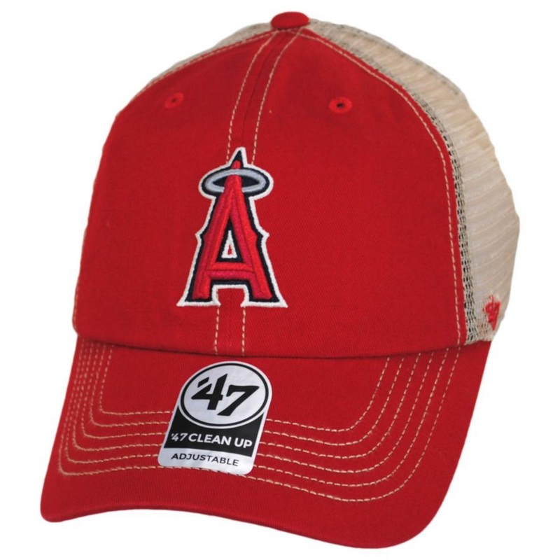 Los Angeles Angels Trawler 47 Mesh Clean Up Baseball Cap RED ADJUSTABLE