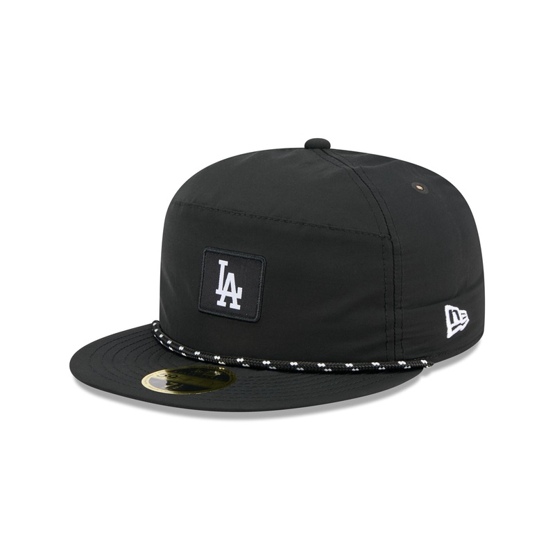 Los Angeles Dodgers Black Poly Rope Split Panel 59FIFTY Fitted Hat 7
