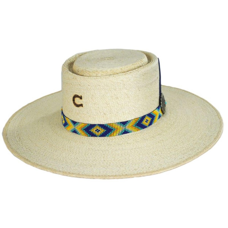 Mamacita Palm Straw Gambler Hat NATURAL S