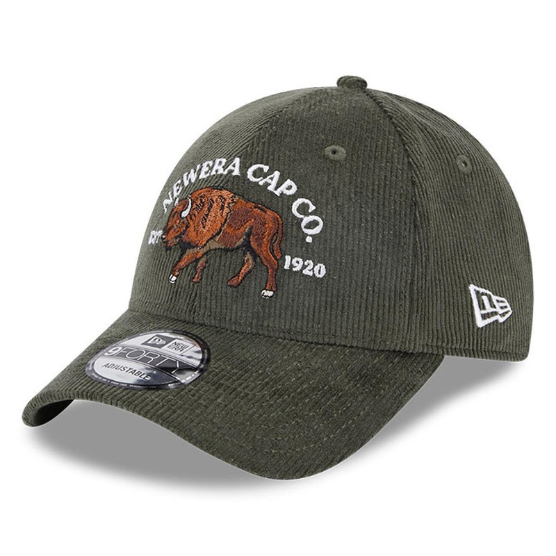 New Era 9FORTY Buffalo Baseball Cap – NE Cord – Olive Adjustable