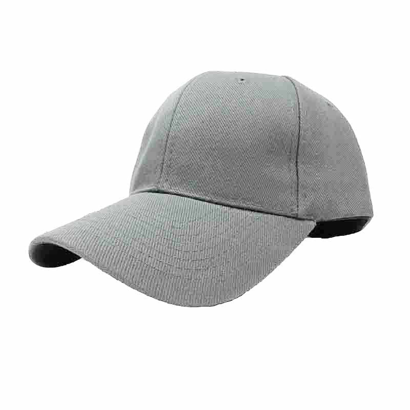 Poly Baseball Cap with Stitched Bill – $5 Caps Light Grey