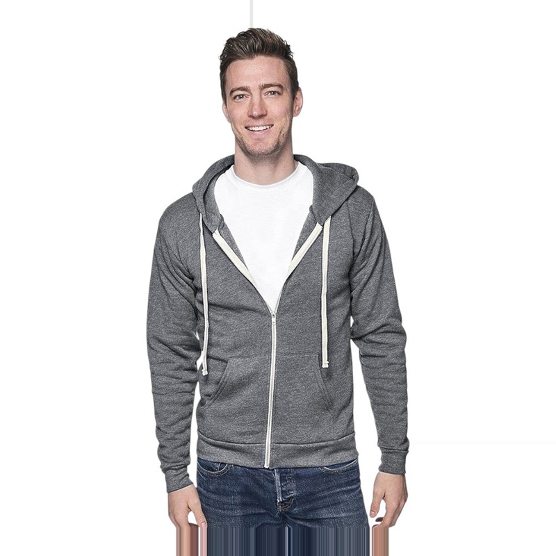 Royal Apparel Unisex Organic RPET French Terry Zip Hoodie  Style 97150 Made in USA Heather Ash XS