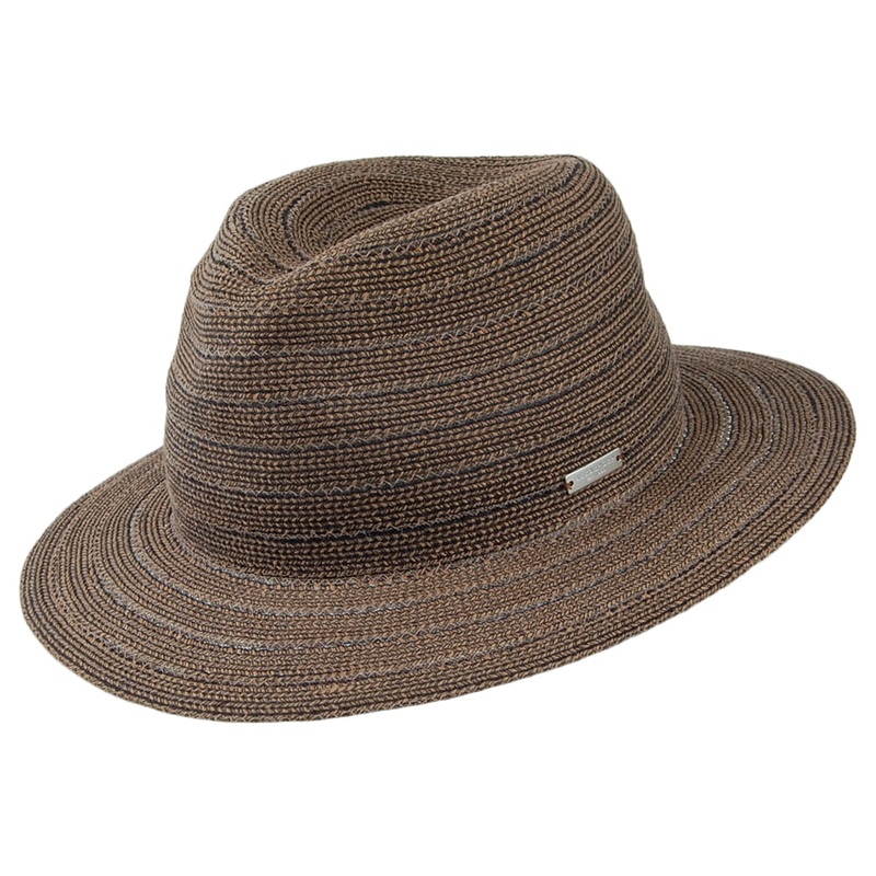 Seeberger Hats Summer Fedora Hat – Black-Natural M