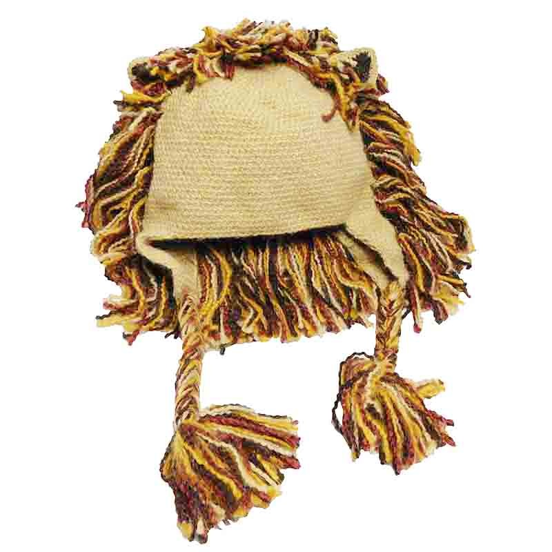 The Cowardly Lion Peruvian Hand Knit Hat Tan