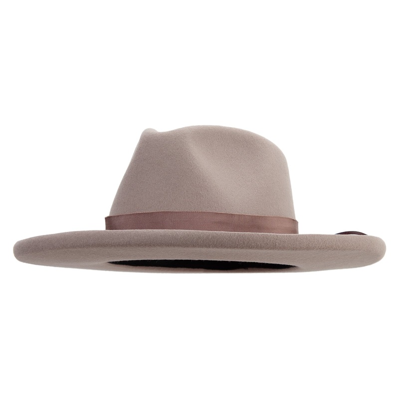Unisex 3″ Kettled Brim Fedora Lt Brown One Size