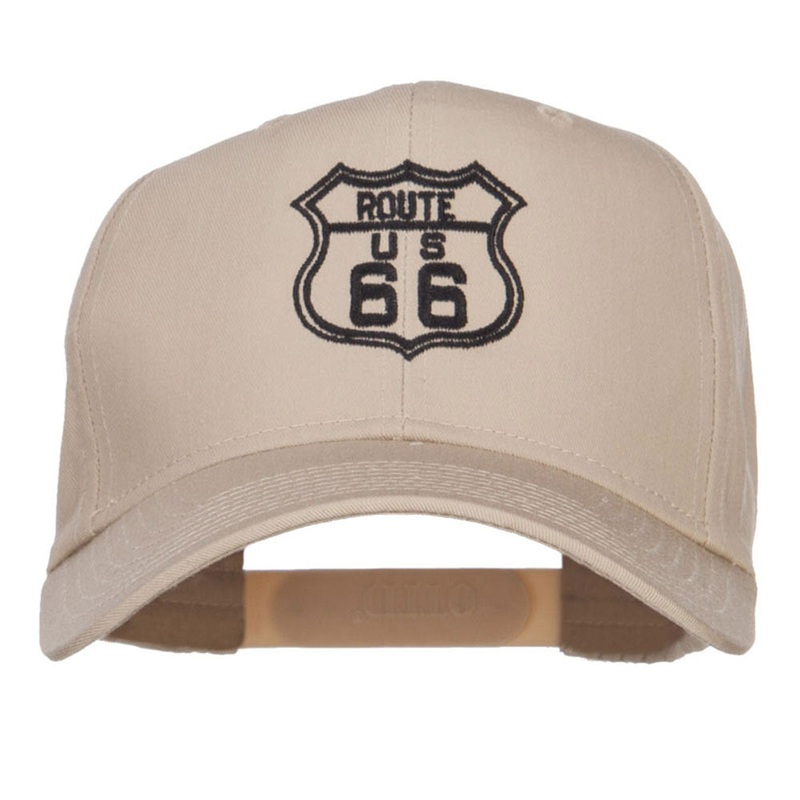 US Route 66 Embroidered Cap Khaki One Size