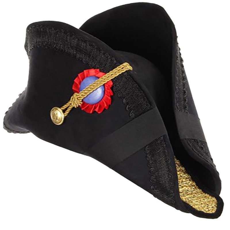 Admiral Bicorn Military Hat BLACK ONE SIZE FITS MOST