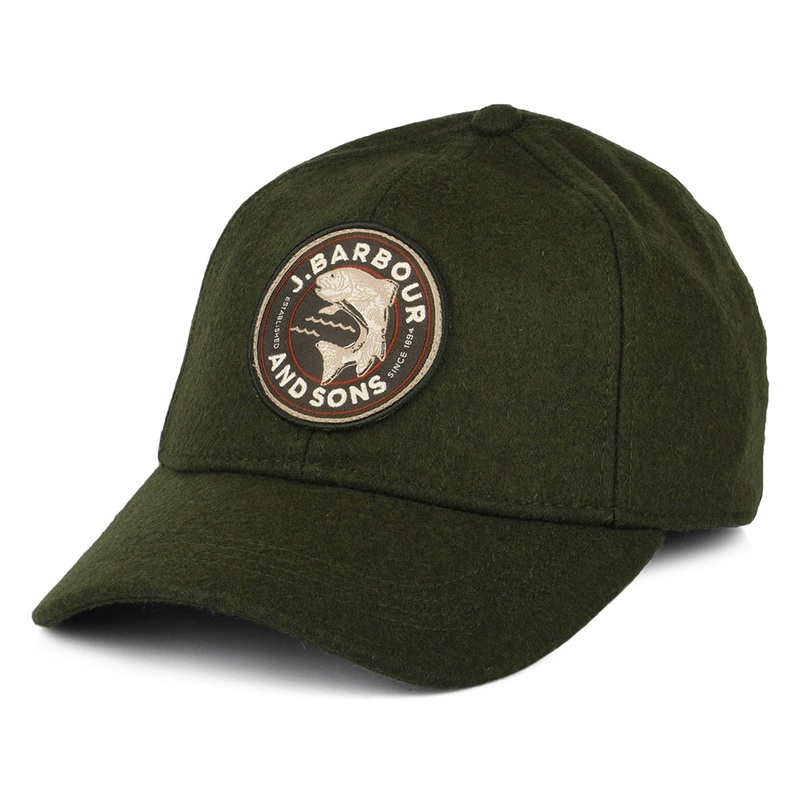 Barbour Hats Hudshaw Melton Wool Baseball Cap – Forest Adjustable